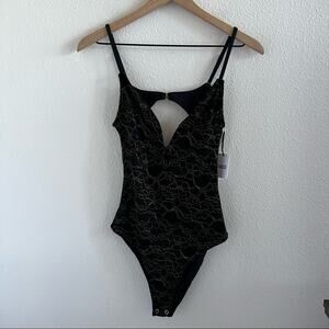 NWT Amuse Society Azalea Bodysuit Black Lace Medium